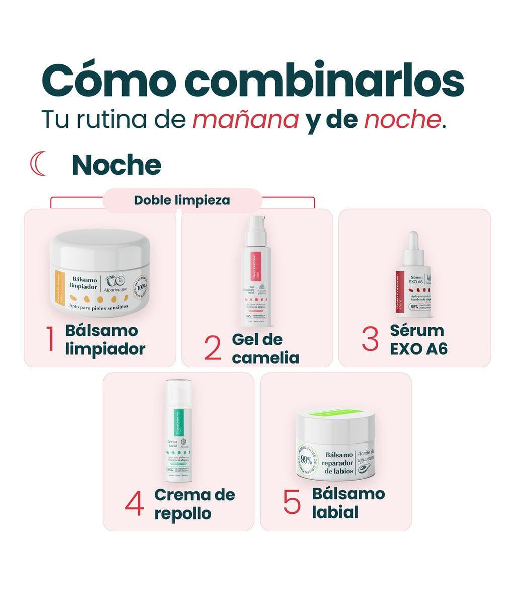 Rutina Completa Facial: Doble limpieza, tratamiento, hidratación, protección y nutrición profunda