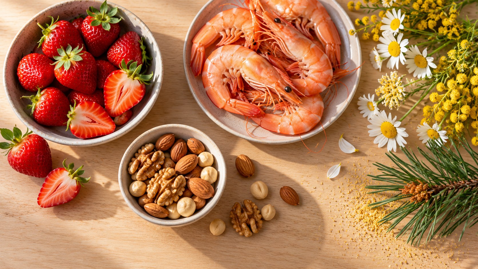 Alimentos y plantas que pueden causar urticaria alérgica