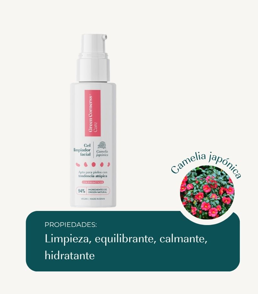 Gel limpiador de camelia japónica